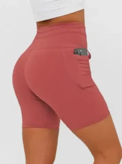 Legginsy krótkie damskie kolarki burgundowe JS/XY24026S^Ozonee Outlet