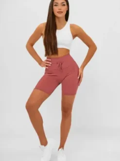Legginsy krótkie damskie kolarki burgundowe JS/XY24026S^Ozonee Outlet