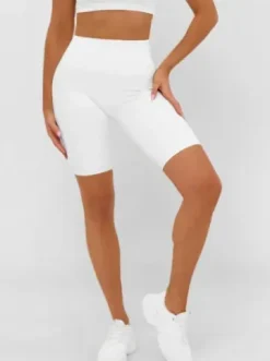 Legginsy krótkie damskie kolarki białe JS/17K583/1^Ozonee New