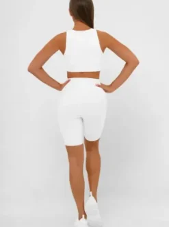 Legginsy krótkie damskie kolarki białe JS/17K583/1^Ozonee New