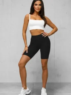 Legginsy krótkie damskie kolarki czarne JS/17K593/3^Ozonee Fashion