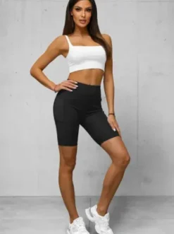 Legginsy krótkie damskie kolarki czarne JS/17K555/3^Ozonee Clearance
