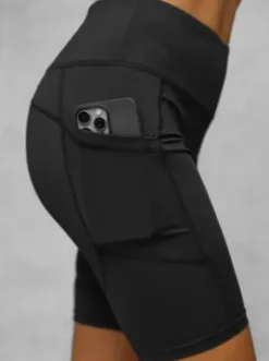 Legginsy krótkie damskie kolarki czarne JS/XY24003S^Ozonee Clearance