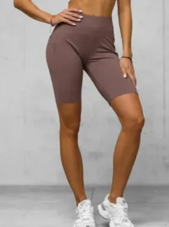 Legginsy krótkie damskie kolarki śliwkowe JS/XY24003S^Ozonee Fashion