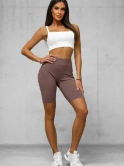 Legginsy krótkie damskie kolarki śliwkowe JS/XY24003S^Ozonee Fashion