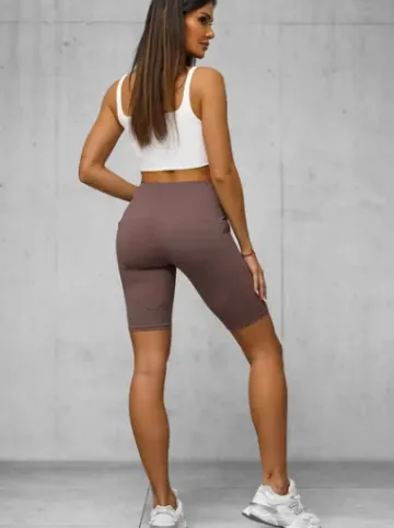 Legginsy krótkie damskie kolarki śliwkowe JS/XY24003S^Ozonee Fashion