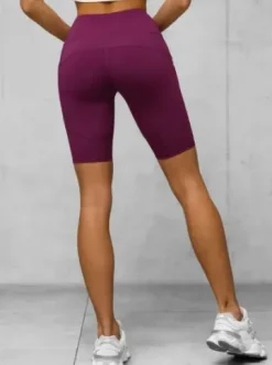 Legginsy krótkie damskie kolarki burgundowe JS/XY24003S^Ozonee Outlet