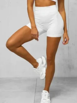 Legginsy krótkie damskie kolarki białe O/ZL-037^Ozonee Hot