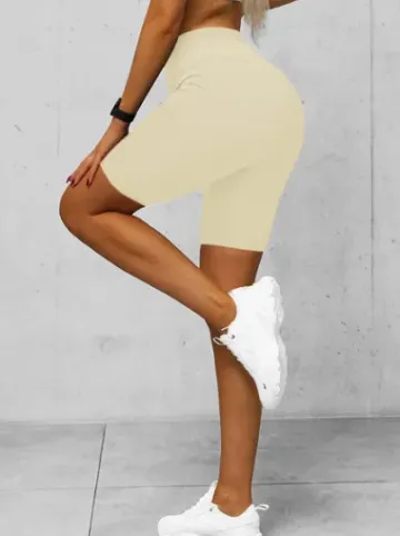 Legginsy krótkie damskie kolarki ecru O/K5-J^Ozonee Hot