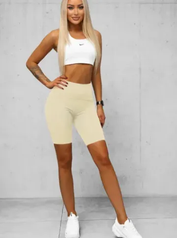 Legginsy krótkie damskie kolarki ecru O/K5-J^Ozonee Hot