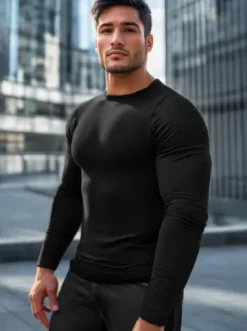 Longsleeve męski czarny JS/2088^Ozonee Discount