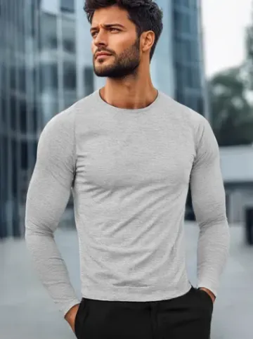 Longsleeve męski szary JS/2088^Ozonee Fashion