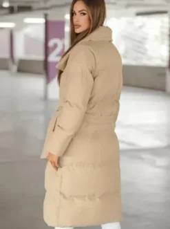 Płaszcz zimowy damski beżowy JS/M737/62Z^Ozonee Fashion