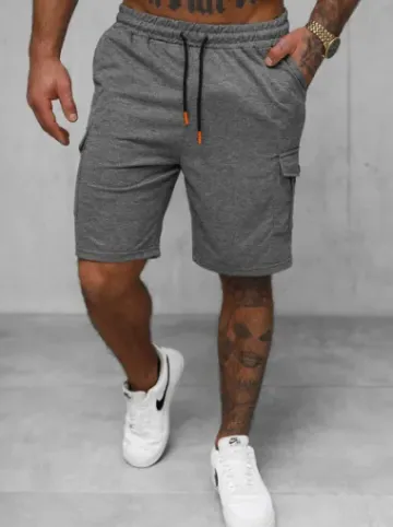 Spodenki dresowe męskie grafitowe JS/8K218/5^Ozonee Fashion