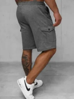 Spodenki dresowe męskie grafitowe JS/8K218/5^Ozonee Fashion