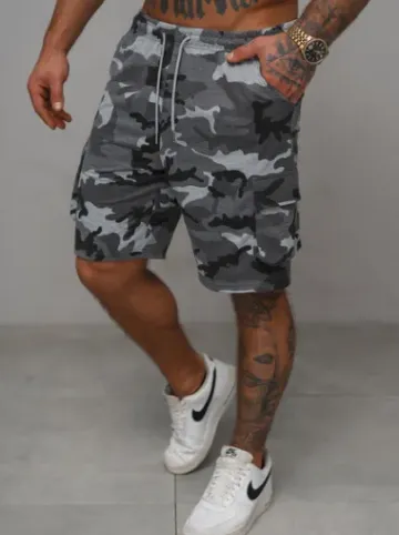 Spodenki dresowe męskie szare JS/8K282/2^Ozonee Fashion