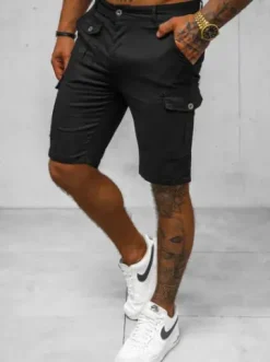 Spodenki męskie chino czarne NB/MP0188N^Ozonee Fashion