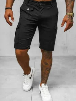 Spodenki męskie chino czarne NB/MP0188N^Ozonee Fashion