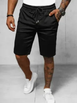 Spodenki męskie chino czarne NB/MP0266N^Ozonee Fashion
