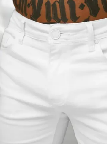 Spodenki męskie jeansowe białe O/UM873^Ozonee Discount