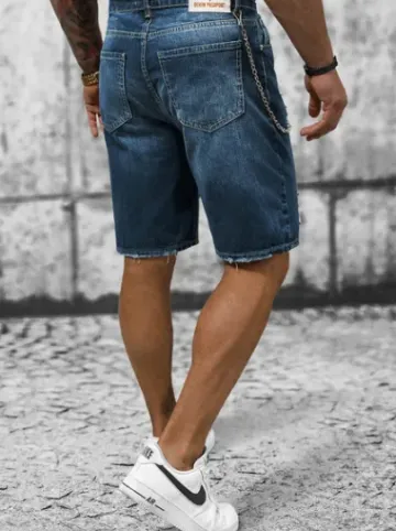Spodenki męskie jeansowe ciemno-niebieskie DP/174^Ozonee Clearance