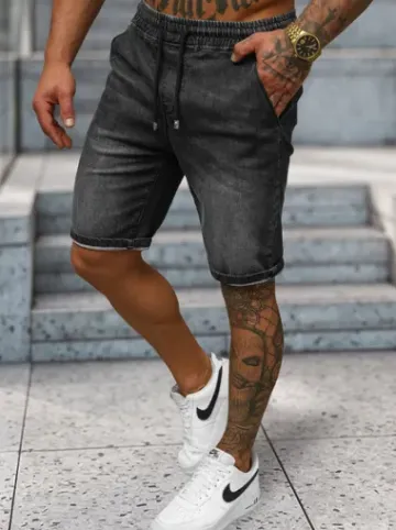 Spodenki męskie jeansowe czarne NB/MP0314N^Ozonee Hot