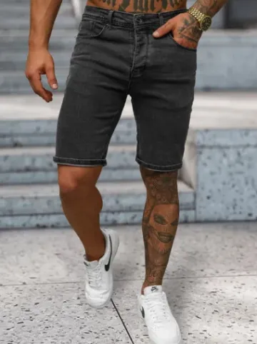 Spodenki męskie jeansowe czarne NB/MP0315N^Ozonee Best