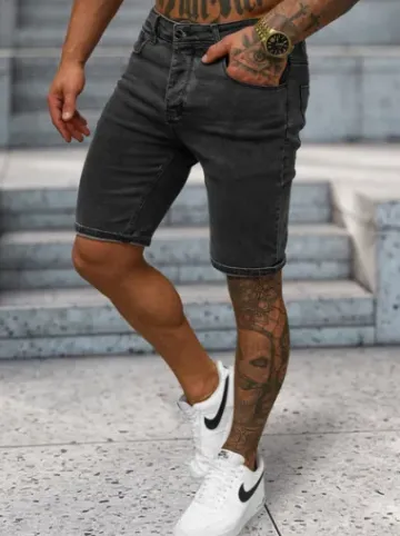 Spodenki męskie jeansowe czarne NB/MP0315N^Ozonee Best