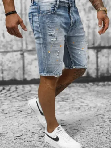 Spodenki męskie jeansowe jasno-niebieskie NB/MP0263BC^Ozonee Clearance
