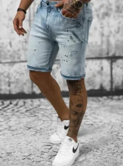 Spodenki męskie jeansowe jasno-niebieskie NB/MP0262BC^Ozonee Best
