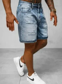 Spodenki męskie jeansowe niebieskie O/JD/2443K^Ozonee Outlet