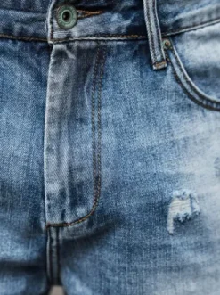 Spodenki męskie jeansowe niebieskie O/JD/2443K^Ozonee Outlet