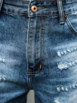 Spodenki męskie jeansowe niebieskie O/JD-2442K^Ozonee Fashion