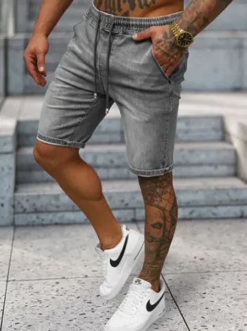 Spodenki męskie jeansowe szare NB/MP0314GC^Ozonee Fashion