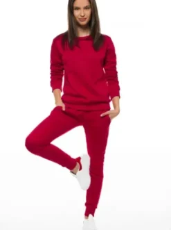 Spodnie dresowe damskie bordowe JS/CK01^Ozonee Fashion