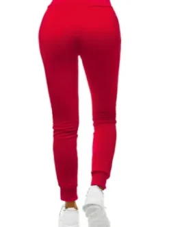 Spodnie dresowe damskie ciemno-czerwone JS/CK01/59^Ozonee Discount