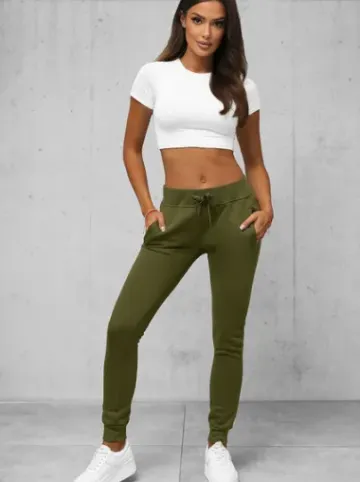 Spodnie dresowe damskie khaki JS/CK01Z^Ozonee Hot