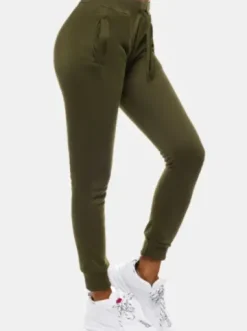 Spodnie dresowe damskie khaki JS/CK01^Ozonee Online