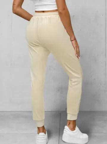 Spodnie dresowe damskie welurowe ecru JS/8K1532/155^Ozonee Fashion