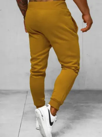 Spodnie dresowe męskie camelowe JS/XW01Z^Ozonee Fashion