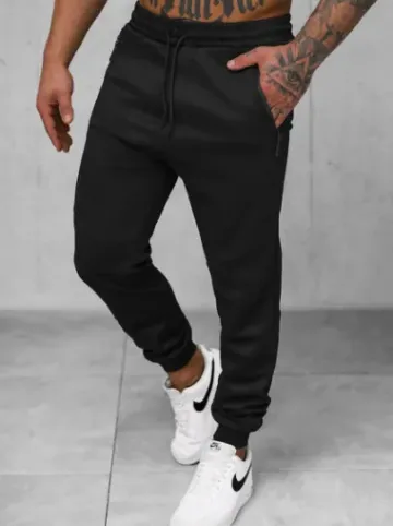 Spodnie dresowe męskie czarne JS/15K1818/3^Ozonee Fashion