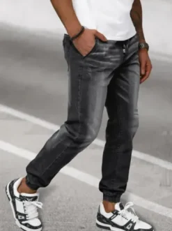 Spodnie jeansowe joggery męskie czarne NB/MP0135N^Ozonee New