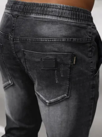 Spodnie jeansowe joggery męskie czarne NB/MP0135N^Ozonee New