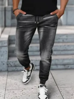 Spodnie jeansowe joggery męskie czarne NB/MP0115NZ^Ozonee Best