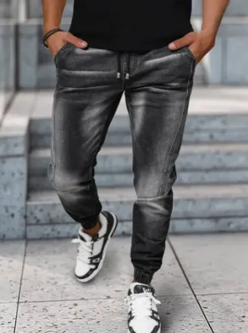 Spodnie jeansowe joggery męskie czarne NB/MP0115NZ^Ozonee Best