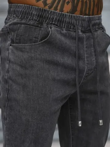 Spodnie jeansowe joggery męskie grafitowe NB/MP0272GS^Ozonee Hot