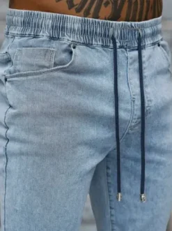Spodnie jeansowe joggery męskie jasno-niebieskie NB/MP0272BC^Ozonee Fashion