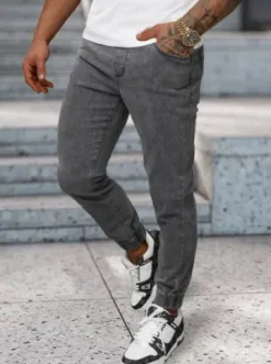 Spodnie jeansowe joggery męskie szare NB/MP0272GC^Ozonee Clearance