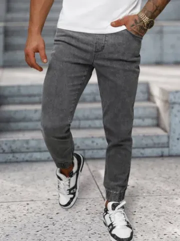 Spodnie jeansowe joggery męskie szare NB/MP0272GC^Ozonee Clearance