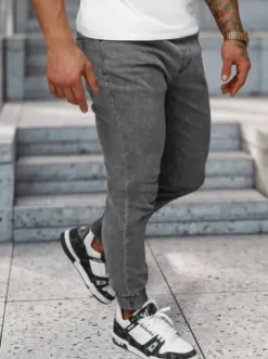 Spodnie jeansowe joggery męskie szare NB/MP0272GC^Ozonee Clearance